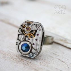 Steampunk пръстен с кристал Swarovski 287 Steampunk пръстен с кристал Swarovski 287