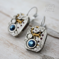 Steampunk обеци с кристали Swarovski  286