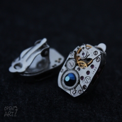 Steampunk обеци с клипс