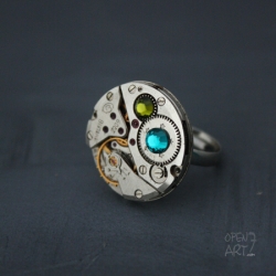 Steampunk пръстен с кристали Swarovski 313
