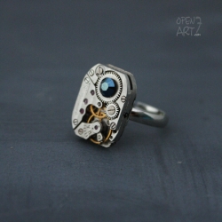 Steampunk пръстен с кристал Swarovski 322