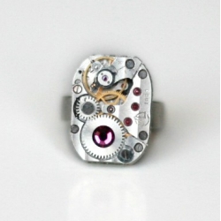 Steampunk пръстен с кристал Swarovski  35